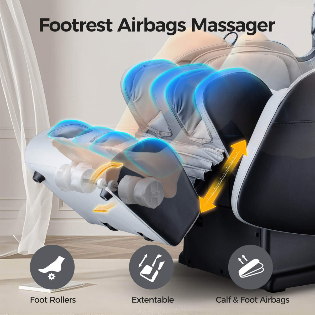 Bosscare Full-Body 3D Zero-Gravity Shiatsu Recline Massage Chair With Waist Heating (SAK37215)