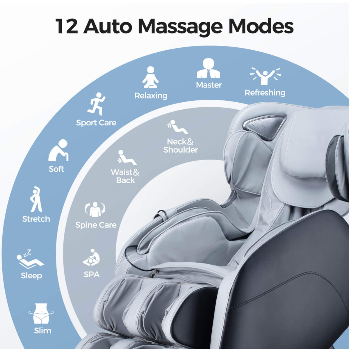 Bosscare Full-Body 3D Zero-Gravity Shiatsu Recline Massage Chair With Waist Heating (SAK37215)