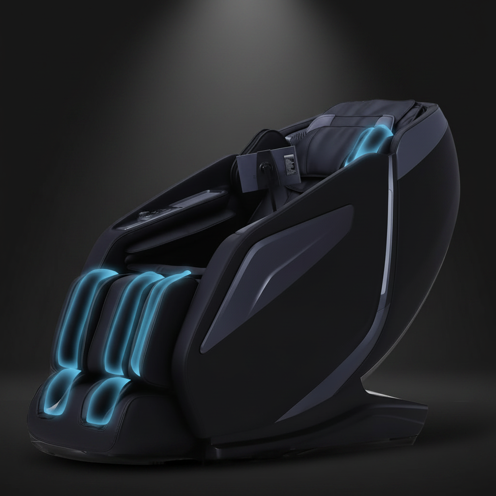 4D Massage Chair: Full Body Zero Gravity Massage Chair Full Body SL Track Chair Massage Black